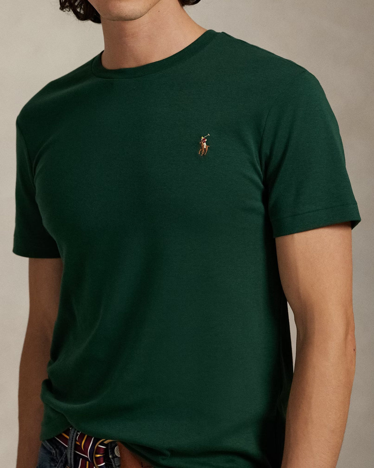 Slim Fit Cotton Crewneck T-Shirt Green