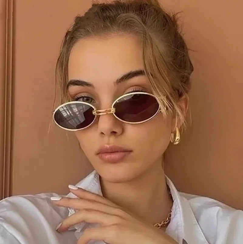 Cortona Gold-Link Oval Shades